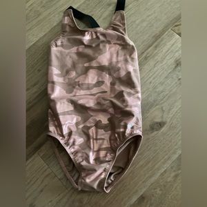 Rose Gold Camo Y Back Leotard - YL